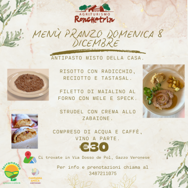 Agriturismo Ronchetrin - PRANZO 8 DICEMBRE